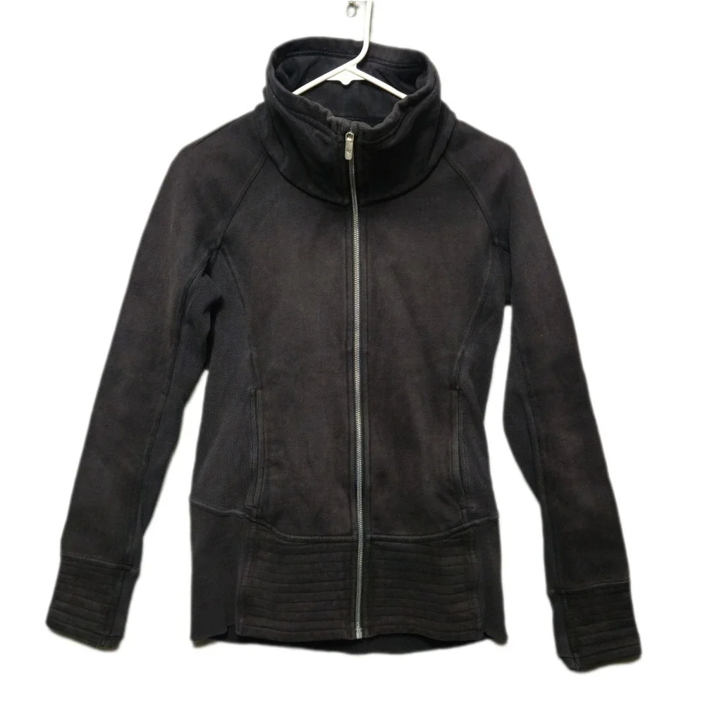 Lululemon Radiant Jacket II Full Zip Funnel Neck Faded Black Size 6 LW4AOPS